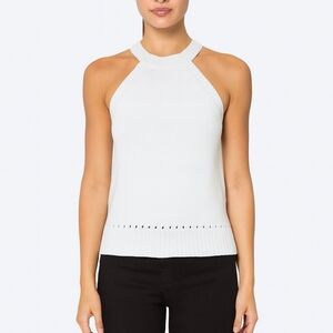 Banana Republic Womens Off White Knit Halter Tank Size L Work Career Office